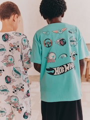 Bleu/Crème - Lot de 2 pyjamas courts sous licence Hot Wheels (9mois -10ans) - Image 3 de 4