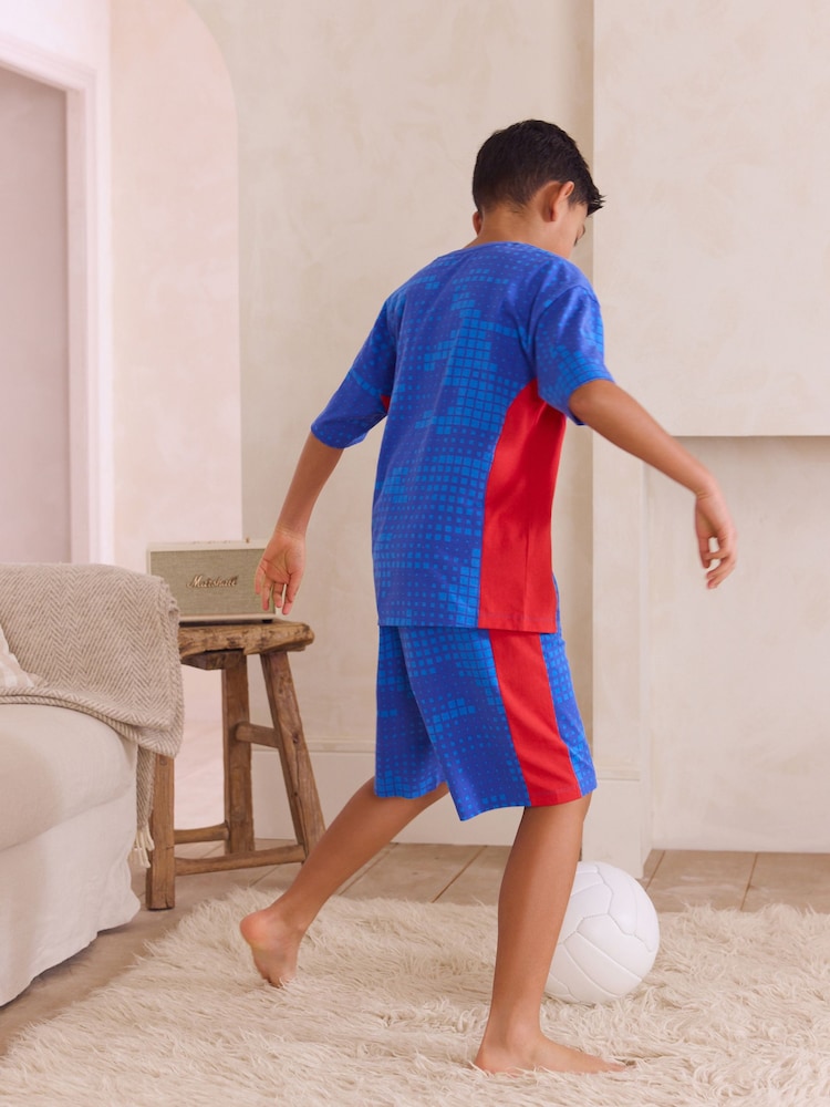 Blue/Red Single Short England License 100% Cotton Pyjamas (3-16yrs) - Image 2 of 8