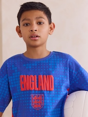 Blue/Red Single Short England License 100% Cotton Pyjamas (3-16yrs) - Image 4 of 8