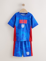 Blue/Red Single Short England License 100% Cotton Pyjamas (3-16yrs) - Image 5 of 8