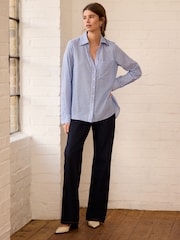 Blue Stripe Soft Relaxed Long Sleeve Shirt - Image 2 of 9