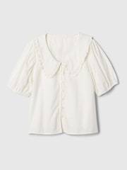 Gap White Ruffle Collar Shirt (4-13yrs) - Image 4 of 5