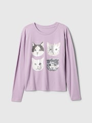 Gap Purple Graphic T-Shirt (4-13yrs) - Image 4 of 4