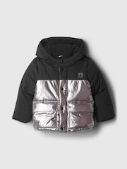 Gap Black Metallic Puffer Jacket (6mths-5yrs) - Image 1 of 2