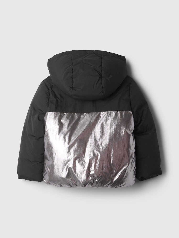 Gap Black Metallic Puffer Jacket (6mths-5yrs) - Image 2 of 2
