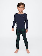 Gap Navy Blue Matching Family Christmas Kids Cotton Long Sleeve Pyjamas (6mths-5yrs) - Image 1 of 2