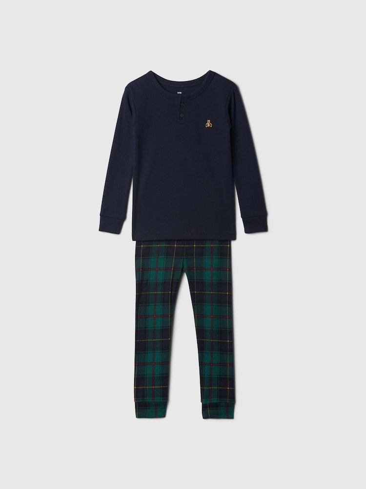 Gap Navy Blue Matching Family Christmas Kids Cotton Long Sleeve Pyjamas (6mths-5yrs) - Image 2 of 2