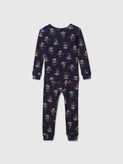 Gap Blue Santa Organic Brushed Cotton Christmas Pyjama Set (12mths-5yrs) - Image 3 of 4