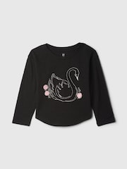Gap Black Long Sleeve Graphic T-Shirt (6mths-5yrs) - Image 1 of 2