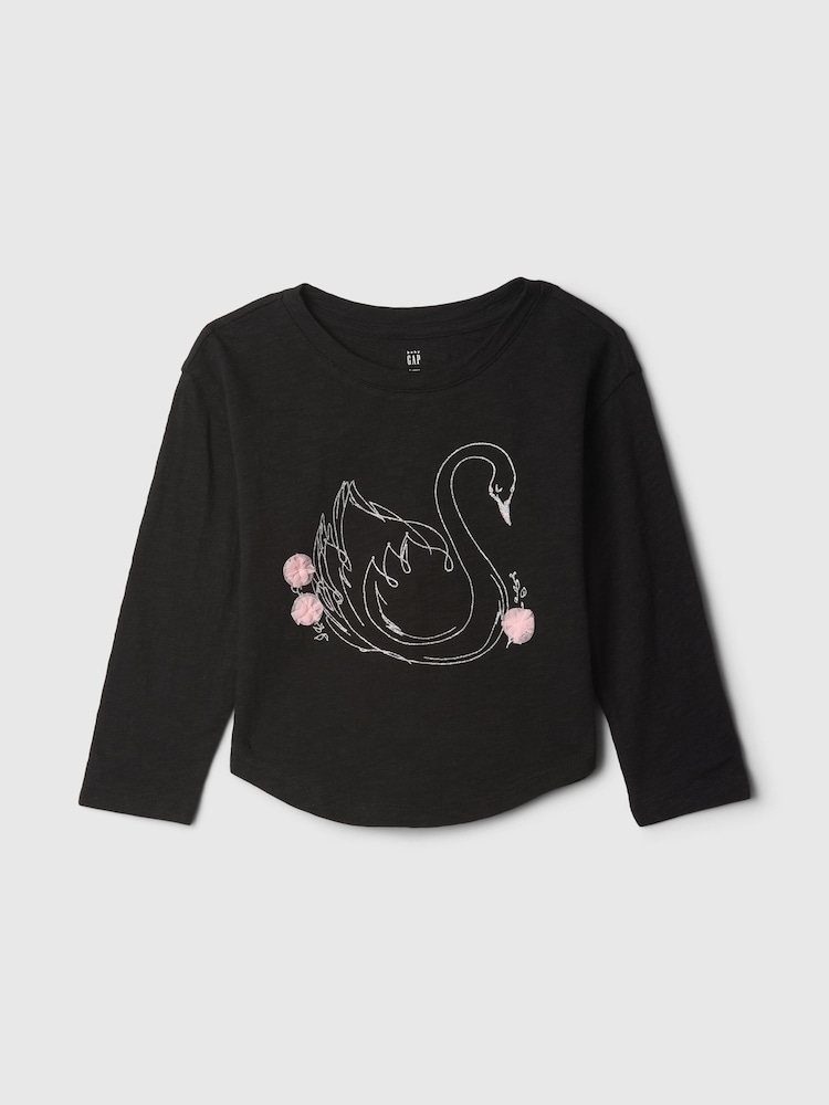 Gap Black Long Sleeve Graphic T-Shirt (6mths-5yrs) - Image 1 of 2