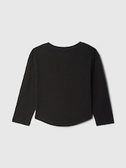 Gap Black Long Sleeve Graphic T-Shirt (6mths-5yrs) - Image 2 of 2