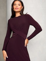 Lipsy Long Sleeve Cross Front Midi Dress - Imagen 2 de 4