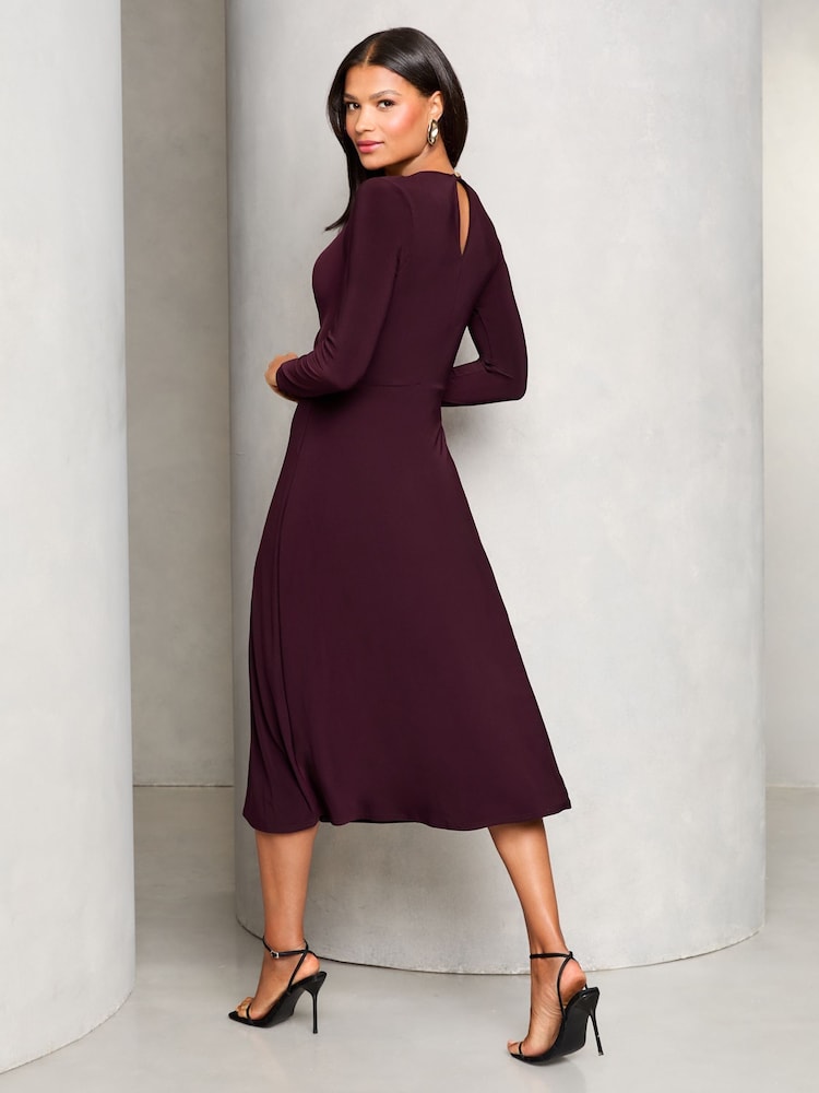 Lipsy Long Sleeve Cross Front Midi Dress - Imagen 4 de 4
