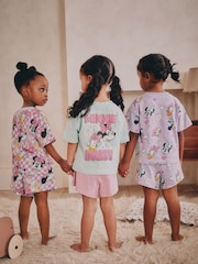 Lilac Purple 100% Cotton Minnie Mouse Shorts Pyjamas 3 Pack (9mths-12yrs) - Image 4 of 12
