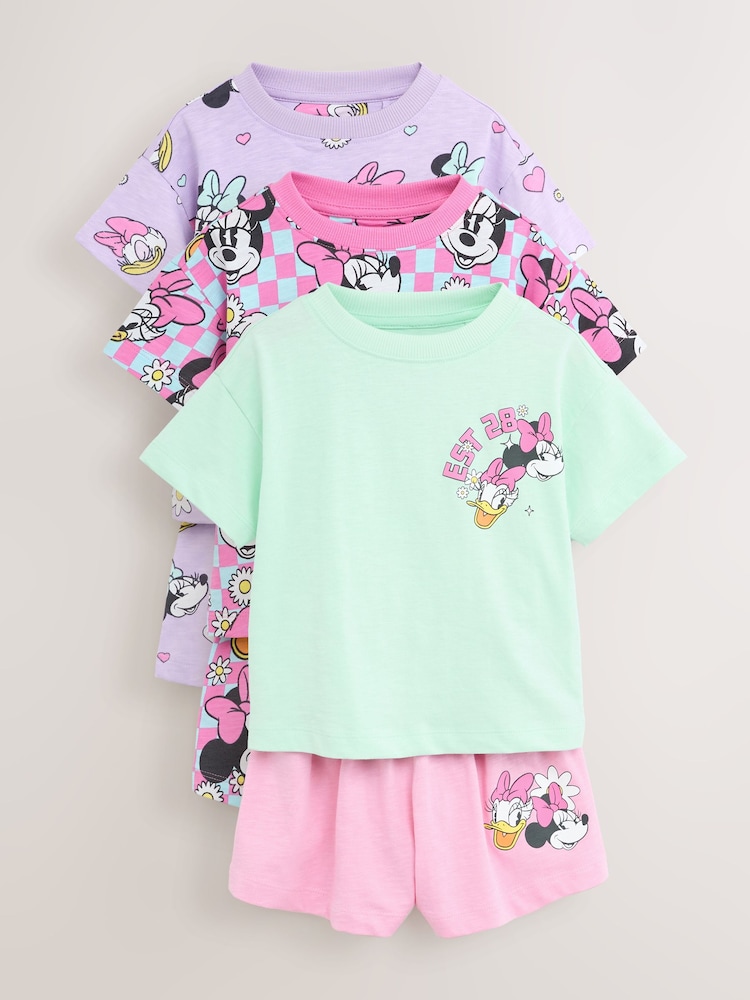 Lilac Purple 100% Cotton Minnie Mouse Shorts Pyjamas 3 Pack (9mths-12yrs) - Image 6 of 12