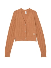 Victoria's Secret PINK Toffee Brown Cropped Cable Knit Cardigan - Image 3 of 3