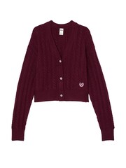 Victoria's Secret PINK Purple Rose Cropped Cable Knit Cardigan - Image 3 of 3