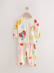 Creme - Pacote 1 de pijamas de corrida Bluey Heart Print (12meses a8anos) - Imagem 5 de 8
