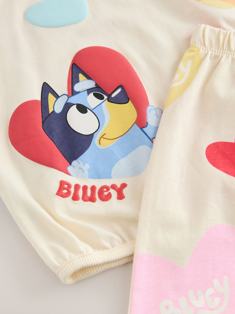 Creme - 1er-Pack Bluey-Herz-Print-Pyjamas mit Jogginghose (12M.–8J.) - Bild 8 von 8 Creme - 1er-Pack Bluey-Herz-Print-Pyjamas mit Jogginghose (12M.–8J.) - Bild 8 von 8