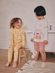 Pink/Cream 100% Cotton Peppa Pig Long Sleeved Snuggle Pyjamas 2 Pack (9mths-8yrs) - Image 1 of 5