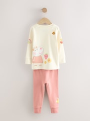 Pink/Cream 100% Cotton Peppa Pig Long Sleeved Snuggle Pyjamas 2 Pack (9mths-8yrs) - Image 8 of 12