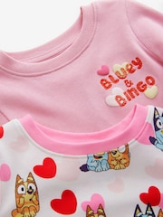 Pink Bluey Long Sleeved Snuggle 100% Cotton Pyjamas 2 Pack (12mths-8yrs) - Image 10 of 13