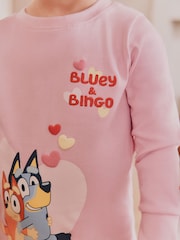 Pink Bluey Long Sleeved Snuggle 100% Cotton Pyjamas 2 Pack (12mths-8yrs) - Image 3 of 13