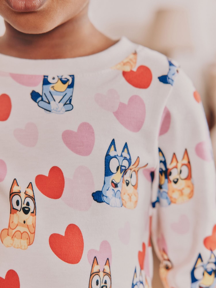 Pink Bluey Long Sleeved Snuggle 100% Cotton Pyjamas 2 Pack (12mths-8yrs) - Image 4 of 13