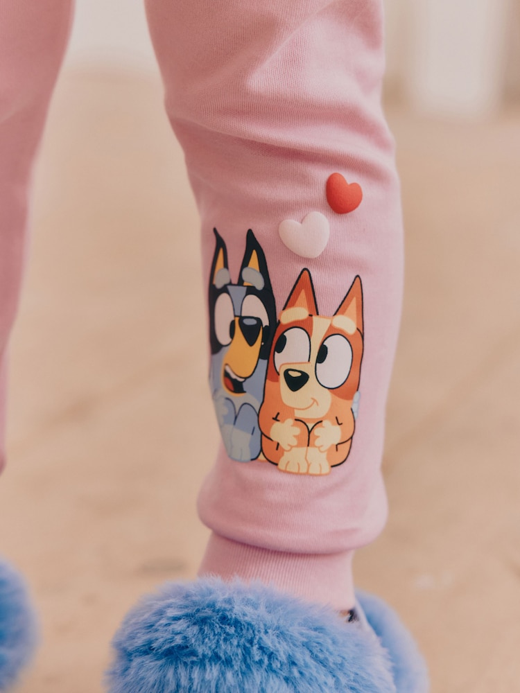 Pink Bluey Long Sleeved Snuggle 100% Cotton Pyjamas 2 Pack (12mths-8yrs) - Image 5 of 13