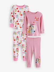 Pink Bluey Long Sleeved Snuggle 100% Cotton Pyjamas 2 Pack (12mths-8yrs) - Image 6 of 13