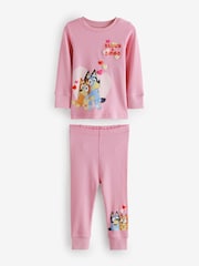 Pink Bluey Long Sleeved Snuggle 100% Cotton Pyjamas 2 Pack (12mths-8yrs) - Image 8 of 13