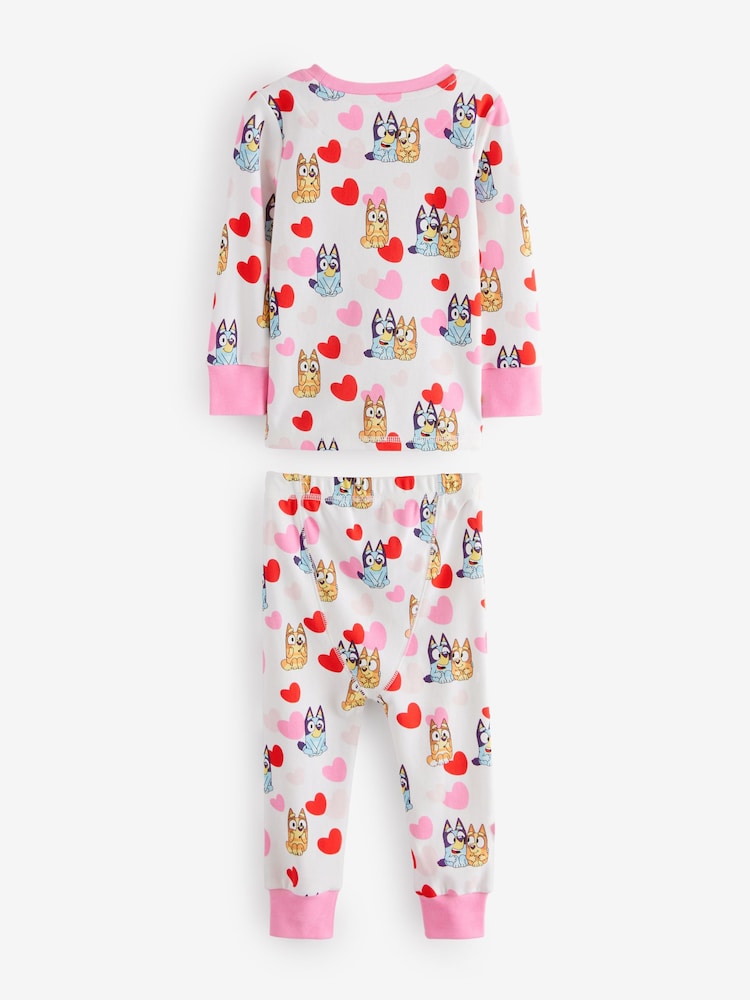 Pink Bluey Long Sleeved Snuggle 100% Cotton Pyjamas 2 Pack (12mths-8yrs) - Image 9 of 13