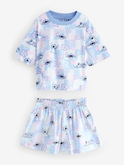 Blue/Ecru Stitch Short Pyjamas 2 Pack (3-16yrs) - Image 7 of 10