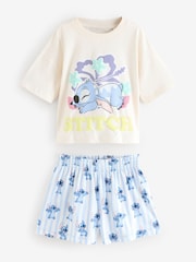 Blue/Ecru Stitch Short Pyjamas 2 Pack (3-16yrs) - Image 8 of 10