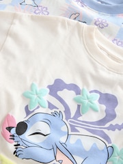 Blue/Ecru Stitch Short Pyjamas 2 Pack (3-16yrs) - Image 9 of 10