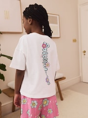 Pink/White 100% Cotton Smiley World Licence Short Pyjamas (3-16yrs) - Image 4 of 9