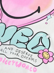 Pink/White 100% Cotton Smiley World Licence Short Pyjamas (3-16yrs) - Image 9 of 9
