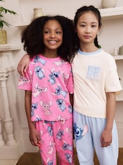 Pink/Blue Stitch Joggers Pyjamas 2 Pack (3-16yrs) - Image 2 of 5