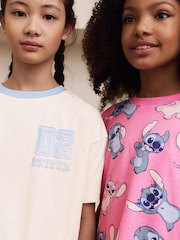 Pink/Blue Stitch Joggers Pyjamas 2 Pack (3-16yrs) - Image 4 of 5