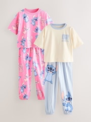 Pink/Blue Lilo & Stitch Jogger Pyjamas 2 Pack (3-16yrs) - Image 6 of 10