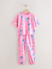 Pink/Blue Lilo & Stitch Jogger Pyjamas 2 Pack (3-16yrs) - Image 8 of 10