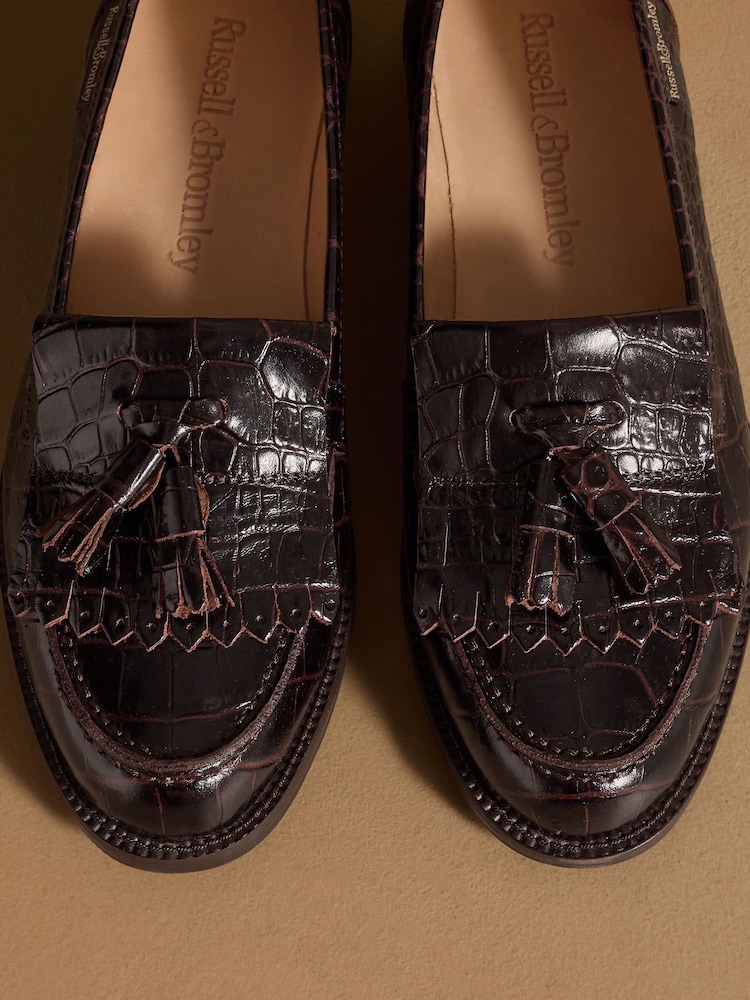 Russell & Bromley Oxblood Chester Tassel Loafers - Image 7 of 7 Russell & Bromley Oxblood Chester Tassel Loafers - Image 7 of 7