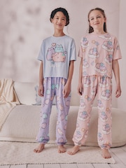 Blue/Pink Pusheen Joggers Pyjamas 2 Pack (6-14yrs) - Image 1 of 5