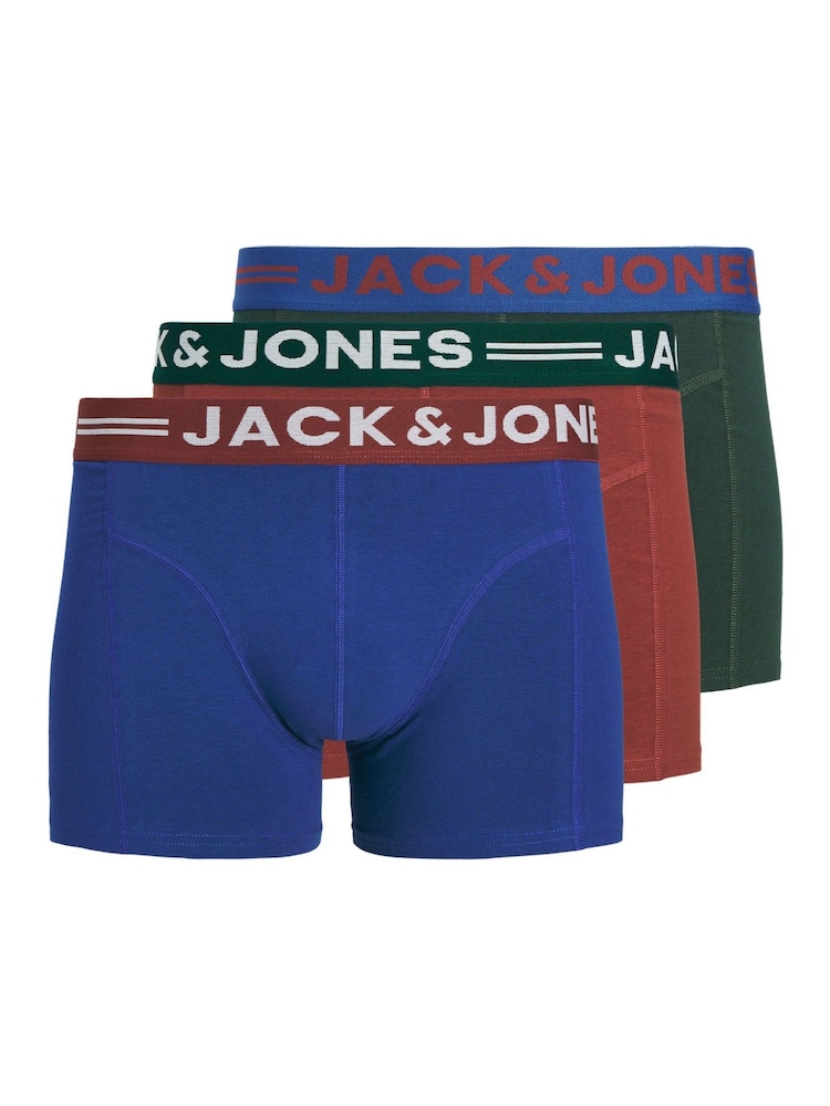 JACK & JONES Brown Logo Trunks 3 Pack - Image 1 of 7
