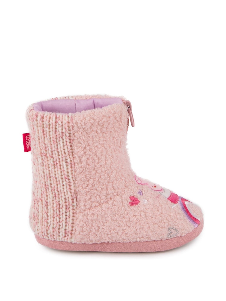Totes Pink Childrens Peppa Pig Bootie Winter Slippers - Image 2 of 5