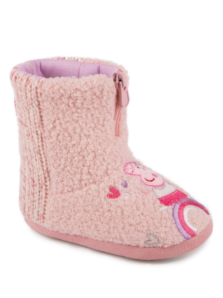 Totes Pink Childrens Peppa Pig Bootie Winter Slippers - Image 3 of 5