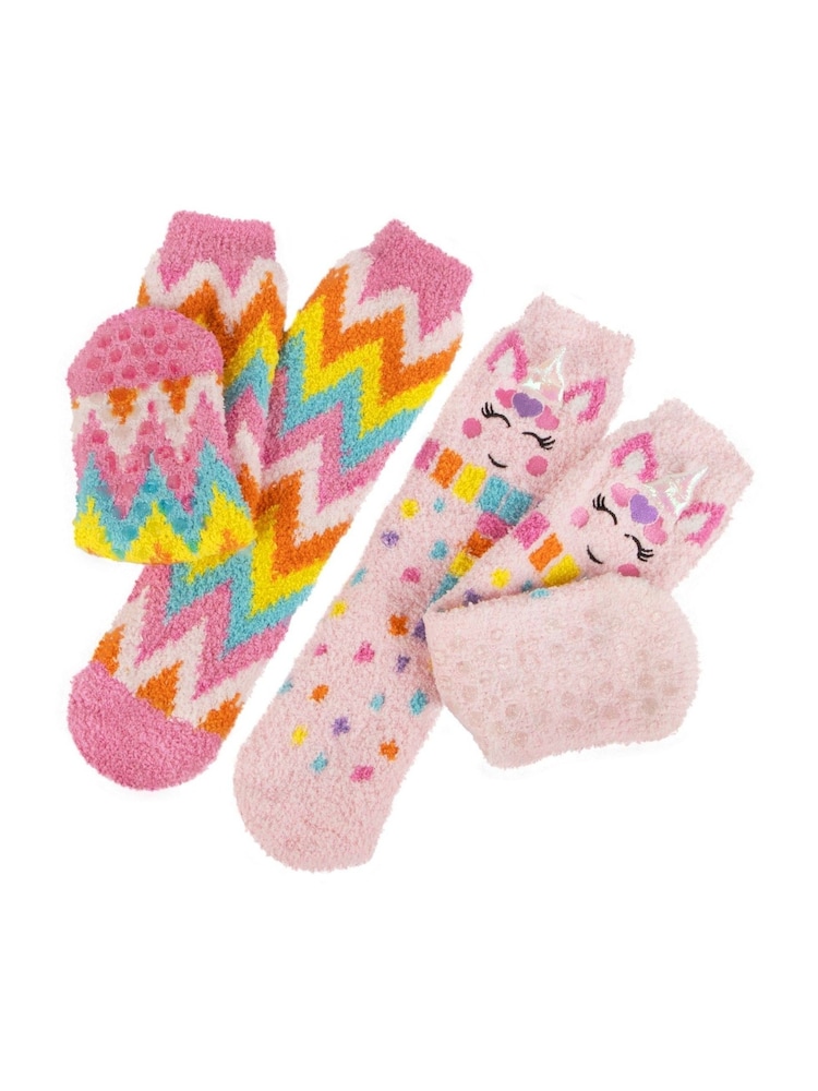 Rose - Totes de chaussons d’hiver fourre-tout ultra doux Noël Chaussettes 2 - Image 3 of 5