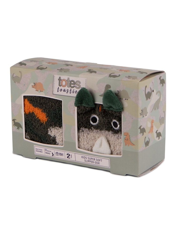Зелений - Totes Supersoft Winter Slipper Різдво шкарпетки 2 набір - Image 3 of 4