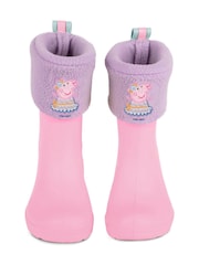 Totes Purple Childrens Totes Peppa Pig Welly Liner Socks - Image 1 of 3
