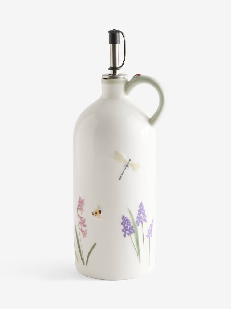White Floral Wildlife Oil Bottle - Image 4 of 5